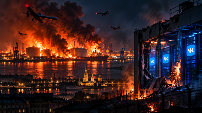 Ніч вибухів у Росії: нафтовий термінал горить, атаковано дата-центр VK, у Петербурзі зникло світло Ніч вибухів у Росії: нафтовий термінал горить, атаковано дата-центр VK, у Петербурзі зникло світло